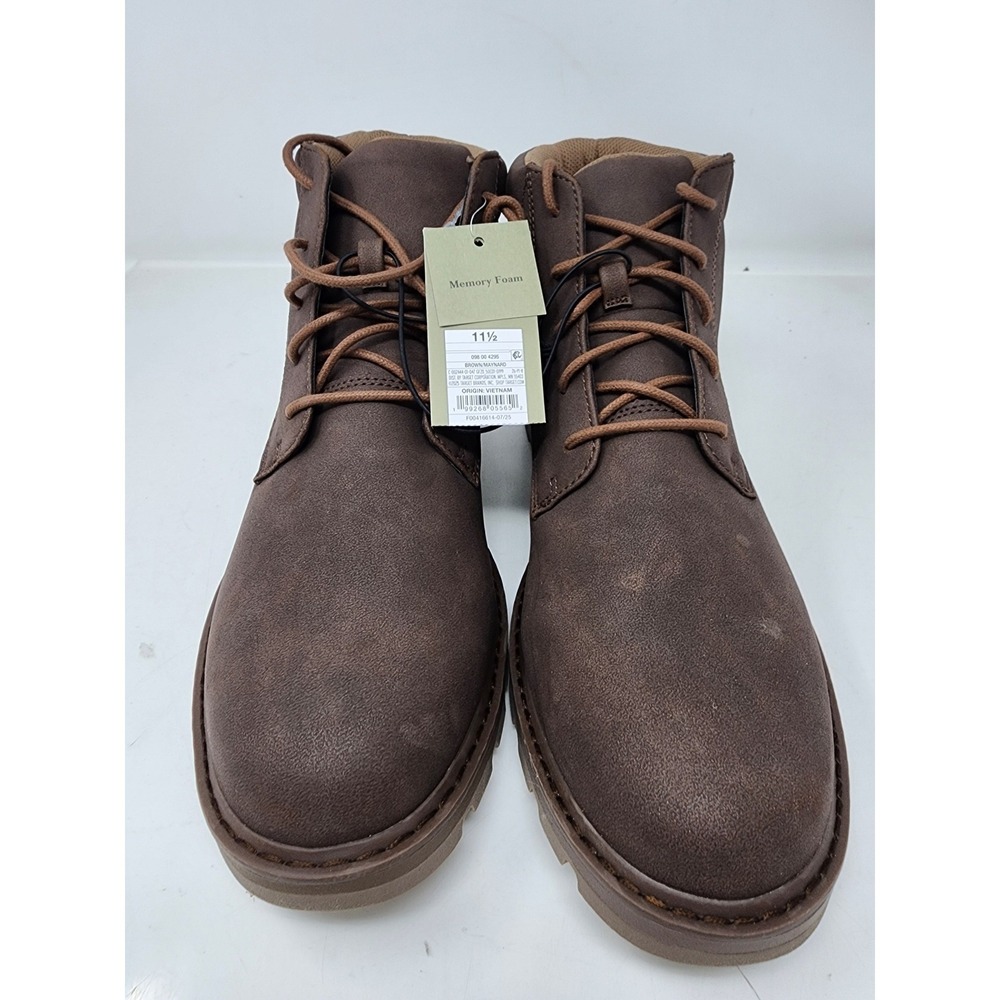 Goodfellow & Co Maynard Brown Memory Foam Lace Up Boots Mens 11.5 NEW‎